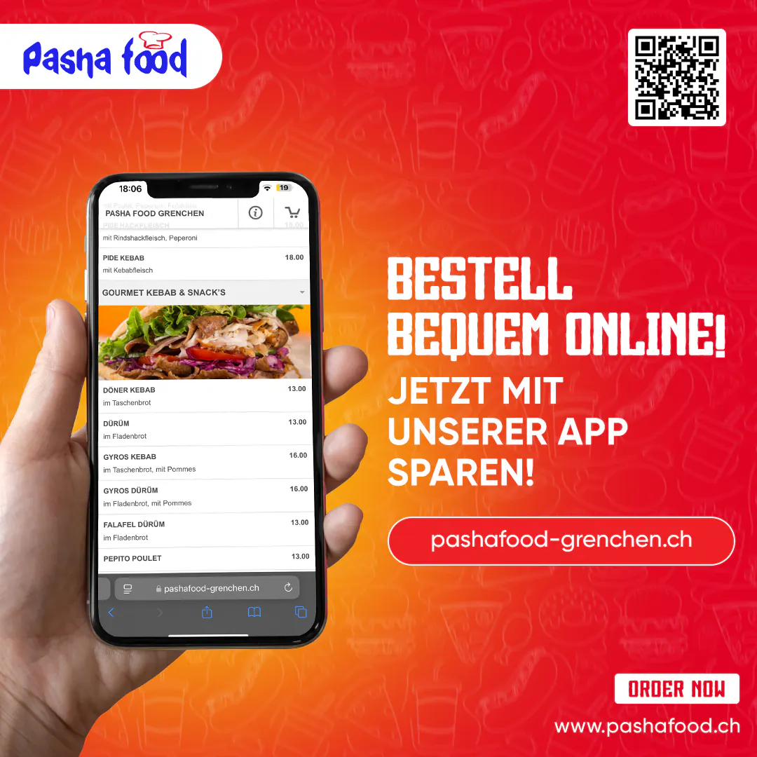 PashaFood Social-Media-Post mit Online-Bestellung